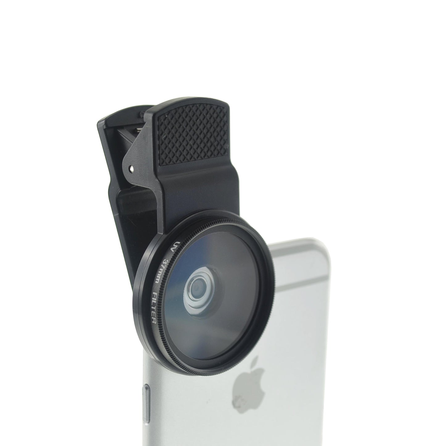 SYSTEM-S UV filter 37 mm thread with clip in black for smartphone