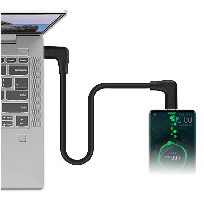 SYSTEM-S USB 3.1 Gen 2 Kabel 100 cm Typ C Stecker zu Stecker 2x Winkel in Schwarz
