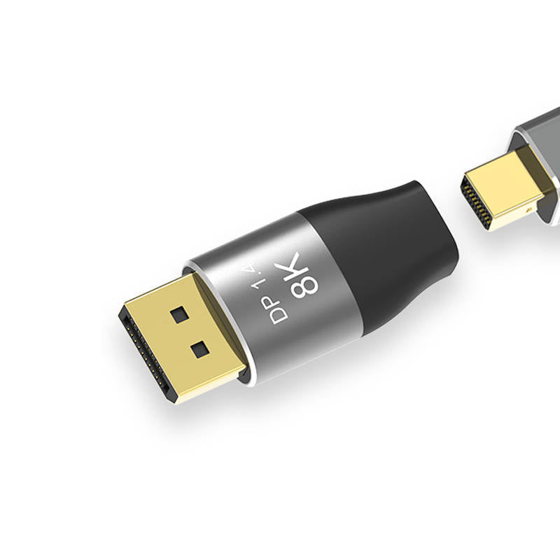 SYSTEM-S Mini Display Port Adapter 1.4 male to Display Port male in black