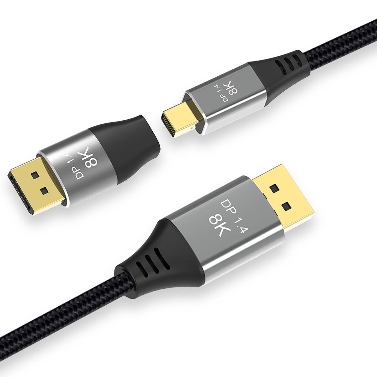 SYSTEM-S Mini Display Port Adapter 1.4 male to Display Port male in black