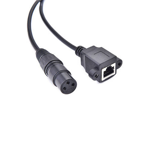 SYSTEM-S LAN cable 30 cm RJ45 socket to XLR 3 pin socket screw in black