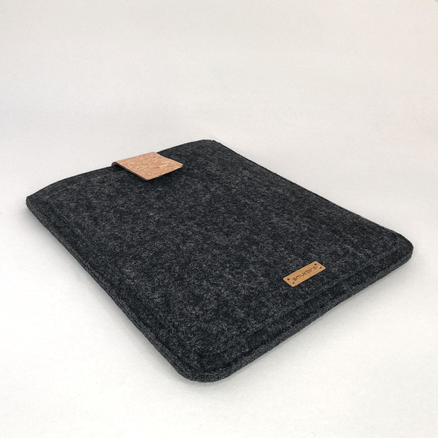 Custom-made tablet case | with magnetic closure and extra compartment | anthracite - Shapes | Model "HAKA"
