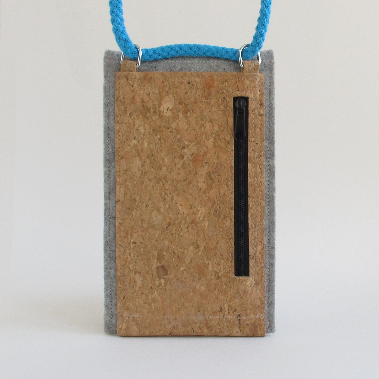 Shoulder bag for Xiaomi POCO X6 | made of felt and organic cotton | light grey - shapes | model KEDJA