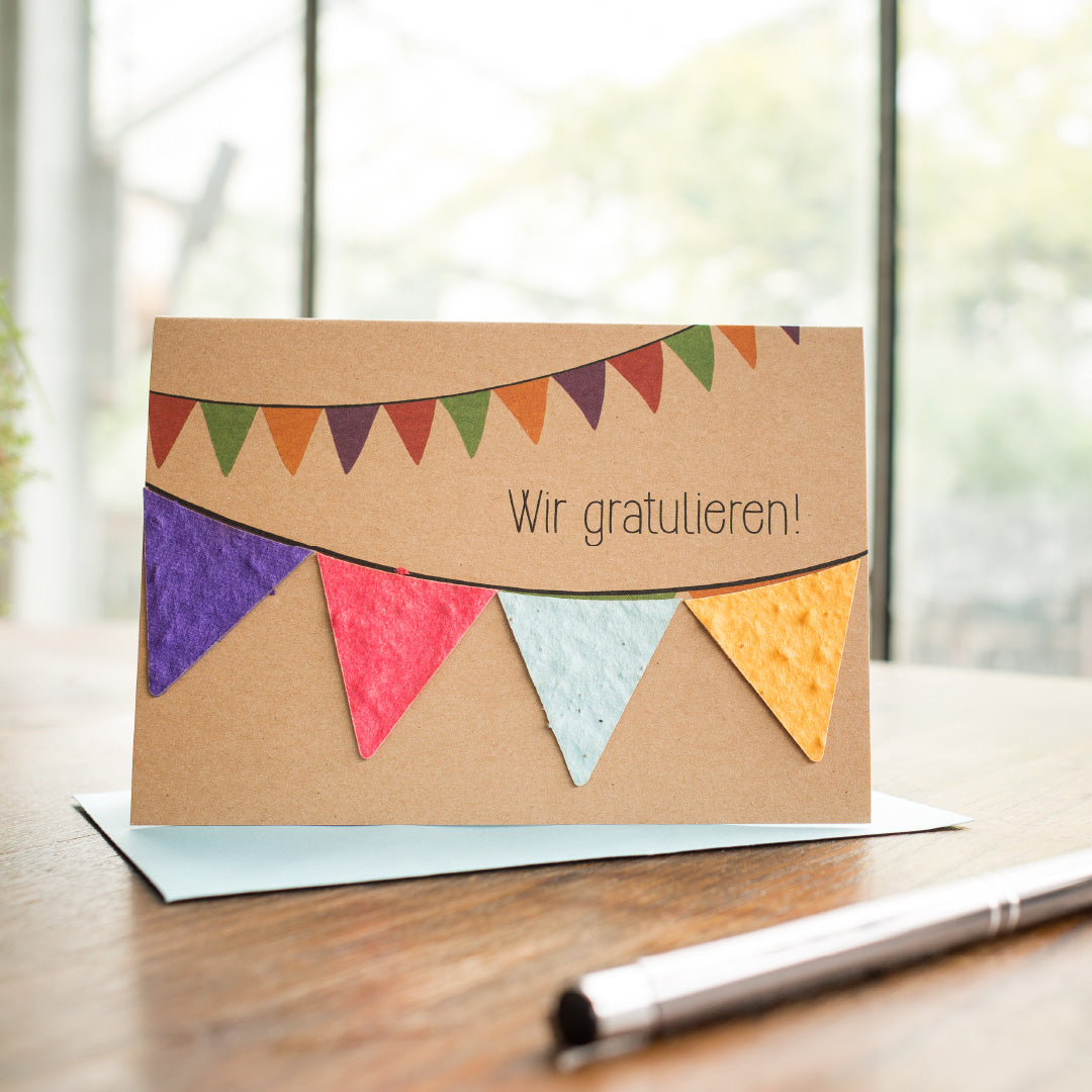 Greeting card "We congratulate"