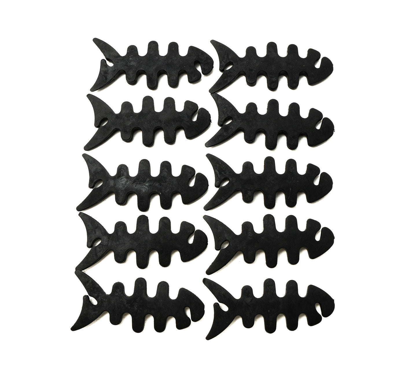 SYSTEM-S Set of 10 cable manager wrap cable winder fish shape silicone winder cable protector in black