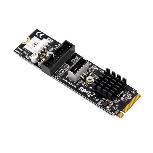 SYSTEM-S NVME cable 20 cm M-key NGFF male to USB 3.1 & 2.0 front panel type E female