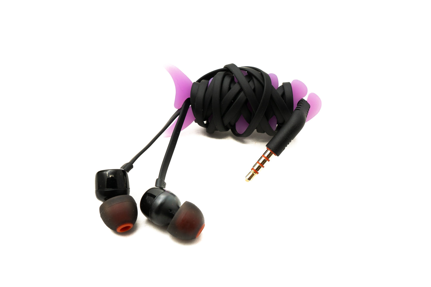 SYSTEM-S 10er Set Kabelmanager Wrap Kabelaufroller Fischform Silikon Aufwickler Kabelschutz in Lila