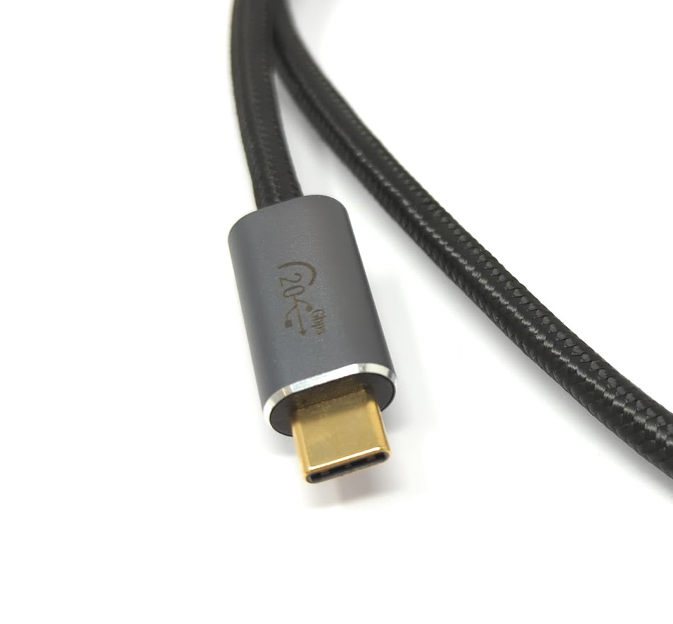 SYSTEM-S USB 3.2 Gen 2 Kabel 50 cm Typ C Stecker zu Stecker geflochten in Schwarz