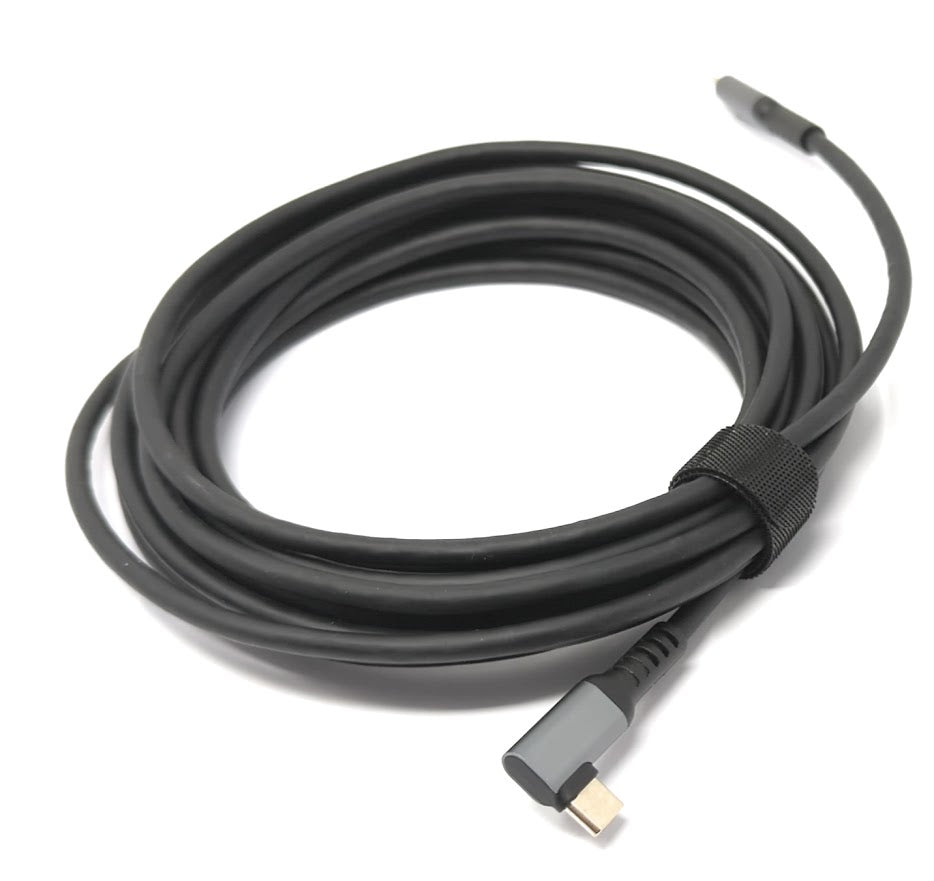 SYSTEM-S USB 3.2 Gen 1 Kabel 5 m Typ C Stecker zu Stecker Winkel in Schwarz