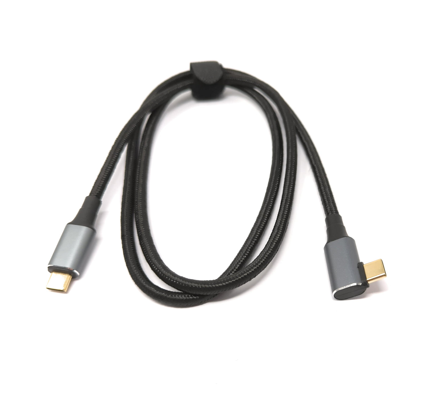 SYSTEM-S USB4 USB Kabel 80 cm Typ C Stecker zu Stecker 40 Gbit/s USB 4.0 geflochten Winkel