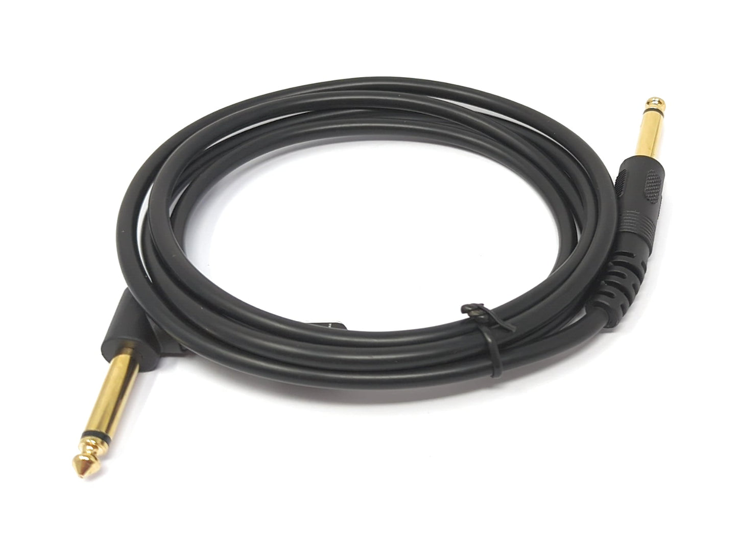SYSTEM-S Audio Kabel 150 cm Stereo AUX Klinke 6,35 mm Stecker zu Stecker Winkel Schwarz