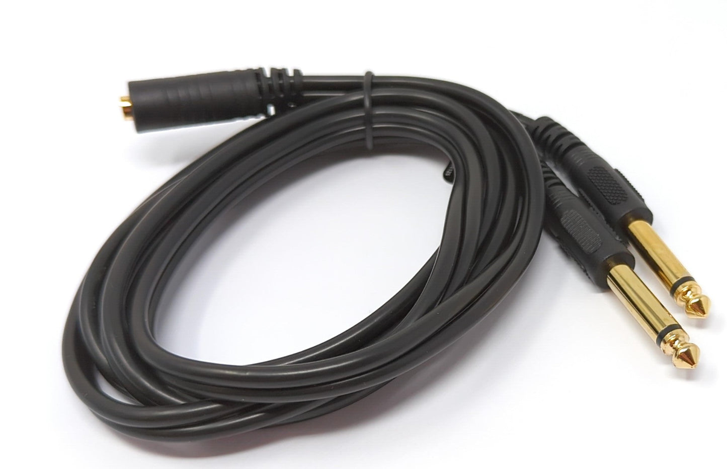 SYSTEM-S Audio Y Kabel 150 cm Stereo AUX Klinke 6,35mm Stecker & Stecker zu 3,5 mm Buchse