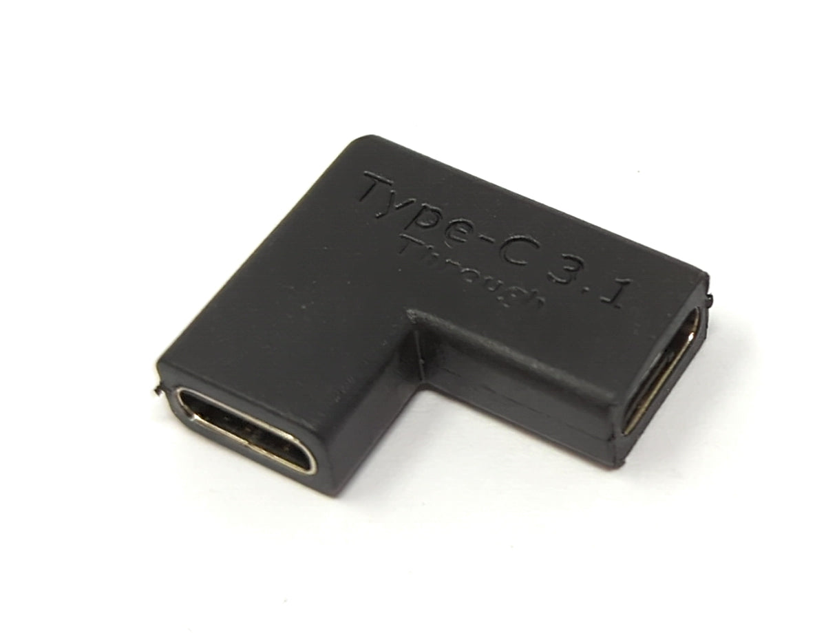 SYSTEM-S USB 3.1 Adapter Typ C Buchse zu Buchse Winkel Kabel in Schwarz