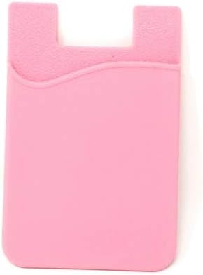 System-S 1x Smartphone Kartenhalter Silkonhülle Kartenetui in Pink