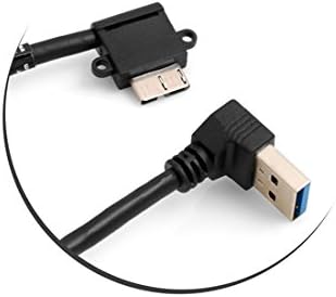 SYSTEM-S Micro USB 3.0 90° left angled to USB Type A 3.0 downward angled cable 27cm