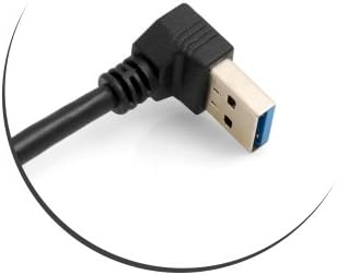 SYSTEM-S Micro USB 3.0 90° left angled to USB Type A 3.0 downward angled cable 27cm
