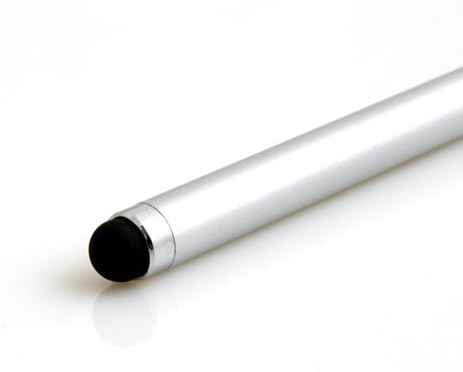 SYSTEM-S Stylus 2 in 1 Kugelschreiber in Silber für Tablet PC Smartphone - DREIKS
