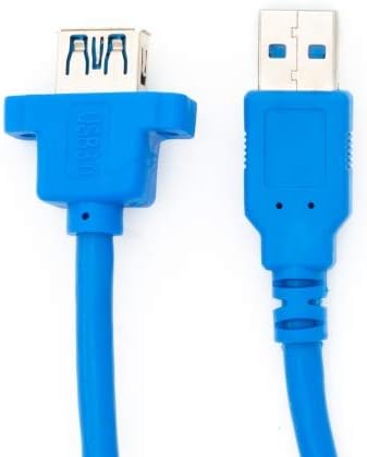 System-S USB Typ A 3.0 Stecker auf USB Typ A 3.0 Buchse für Panel Mount Kabel 100cm