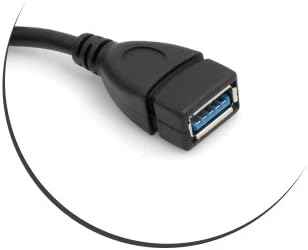 SYSTEM-S OTG On The Go Host USB A 3.0 (female) zu USB 3.1 Type C (male) 90 grad Winkelstecker Adapter Datenkabel Kabel Verlängerung 22 cm - DREIKS