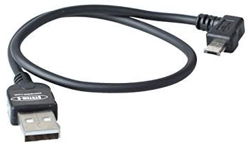 System-S USB 2.0 Kabel für USB-A auf USB Micro-B 30 cm Winkelstecker 90 Grad
