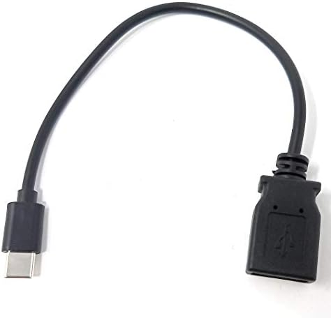 SYSTEM-S USB 3.1 Kabel 15 cm Typ C Stecker zu 2.0 A Buchse in Schwarz