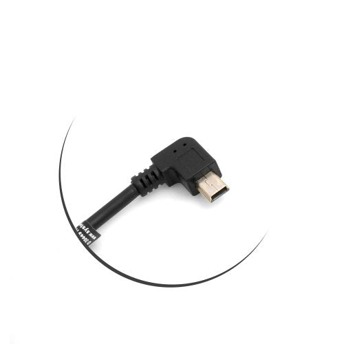 SYSTEM-S Mini USB cable 90° right angled male to USB Type A (male) left angled 26 cm