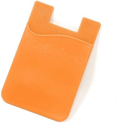 System-S 10x Smartphone Card Holder Silicone Case Card Case in Orange