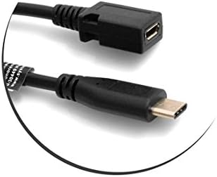 SYSTEM-S USB 3.1 Type C cable male to Micro USB 2.0 female input converter data cable charging cable extension 28 cm