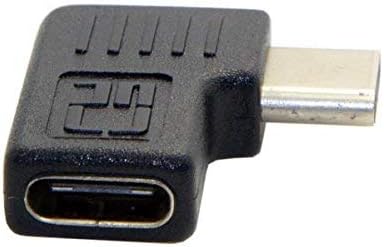 SYSTEM-S 90 Degree Right and Left Angled USB 3.1 Type C Male to USB 3.1 Type C Female Adapter Angle Adapter Plug