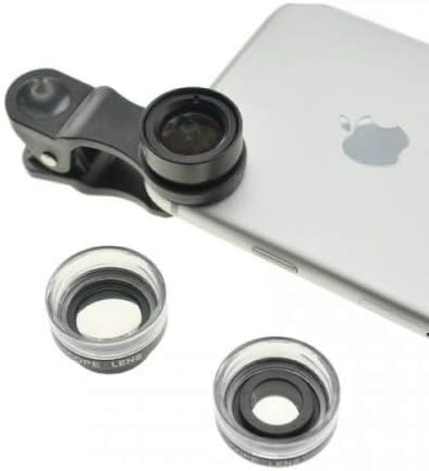 SYSTEM-S Makro Linse 3er Set Filter mit Clip und Schutztasche für Smartphone