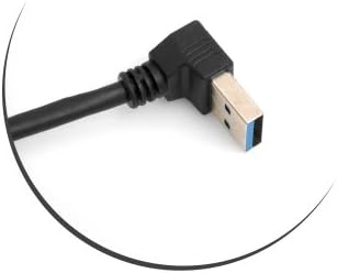 SYSTEM-S Micro USB 3.0 Kabel 90° Grad Winkel Rechts gewinkelt auf USB Typ A 3.0 Aufwärts gewinkelt 27 cm
