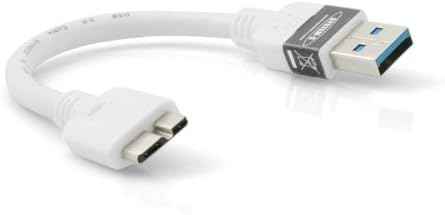 SYSTEM-S 10 cm High Speed Micro USB 3.0 Ladekabel für doppelt so schnelles Aufladen doppelte Ladegeschwindigkeit 2x Schneller in weiß - DREIKS