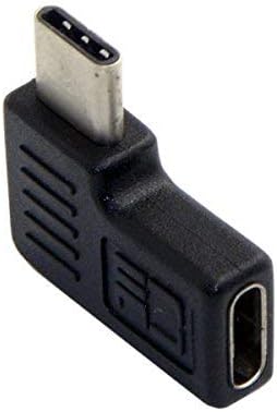 SYSTEM-S 90 Degree Right and Left Angled USB 3.1 Type C Male to USB 3.1 Type C Female Adapter Angle Adapter Plug