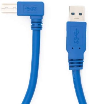 SYSTEM-S USB A 3.0 Stecker zu USB Typ B 3.0 Stecker 90° Rechts Gewinkelt Kabel 50 cm