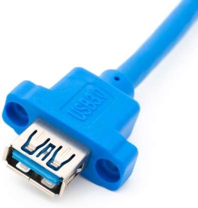 System-S USB Typ A 3.0 Stecker auf USB Typ A 3.0 Buchse für Panel Mount Kabel 100cm