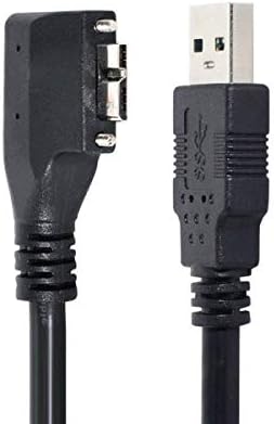 SYSTEM-S USB 3.0 Kabel 120 cm Typ A Stecker zu Micro B Stecker Winkel Schraube in Schwarz