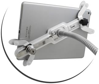 SYSTEM-S Abschließbarer Anti-Diebstahl Schwanenhals Tisch Halterung Showroom Halter mit Sicherheitsschloss für Tablet Pc 10"-12.6" Zoll