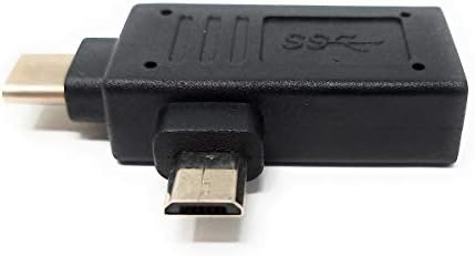 SYSTEM-S USB 3.1 Y Adapter Typ C Stecker + 2.0 Micro Stecker zu 3.0 Typ A Buchse Adapter