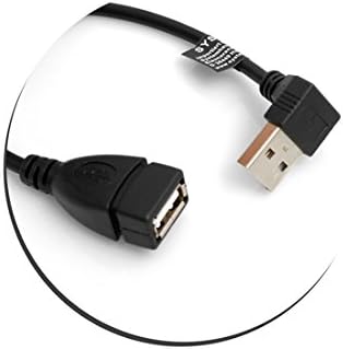SYSTEM-S USB Kabel 2.0 Typ A (male) 90° gewinkelt Aufwärts Winkel auf USB 2.0 Typ A (female) Ladekabel Datenkabel Verlängerungskabel 20 cm