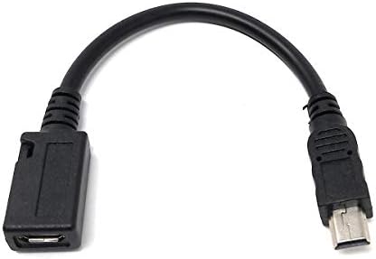 SYSTEM-S USB 2.0 Kabel 8 cm Mini B Stecker zu Micro Buchse in Schwarz