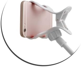System-S Universal Halter flexibler Tisch & Bett Schwanenhals Haltearm Halterung für Smartphone Handy in Weiß
