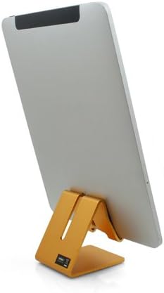 System-S Metall Halter Ständer Stand in Gold Farbe für Handy Smartphone E-Book Reader Tablet PC