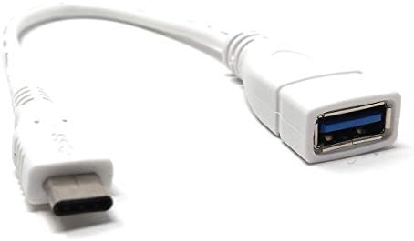 SYSTEM-S USB 3.1 Kabel 10 cm Typ C Stecker zu 3.0 Typ A Buchse in Weiß