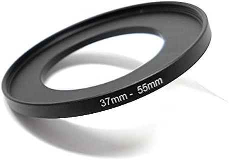 SYSTEM-S Objektiv Adapter 37 mm Gewinde zu 55 mm Step Up Ring in Schwarz für Filter