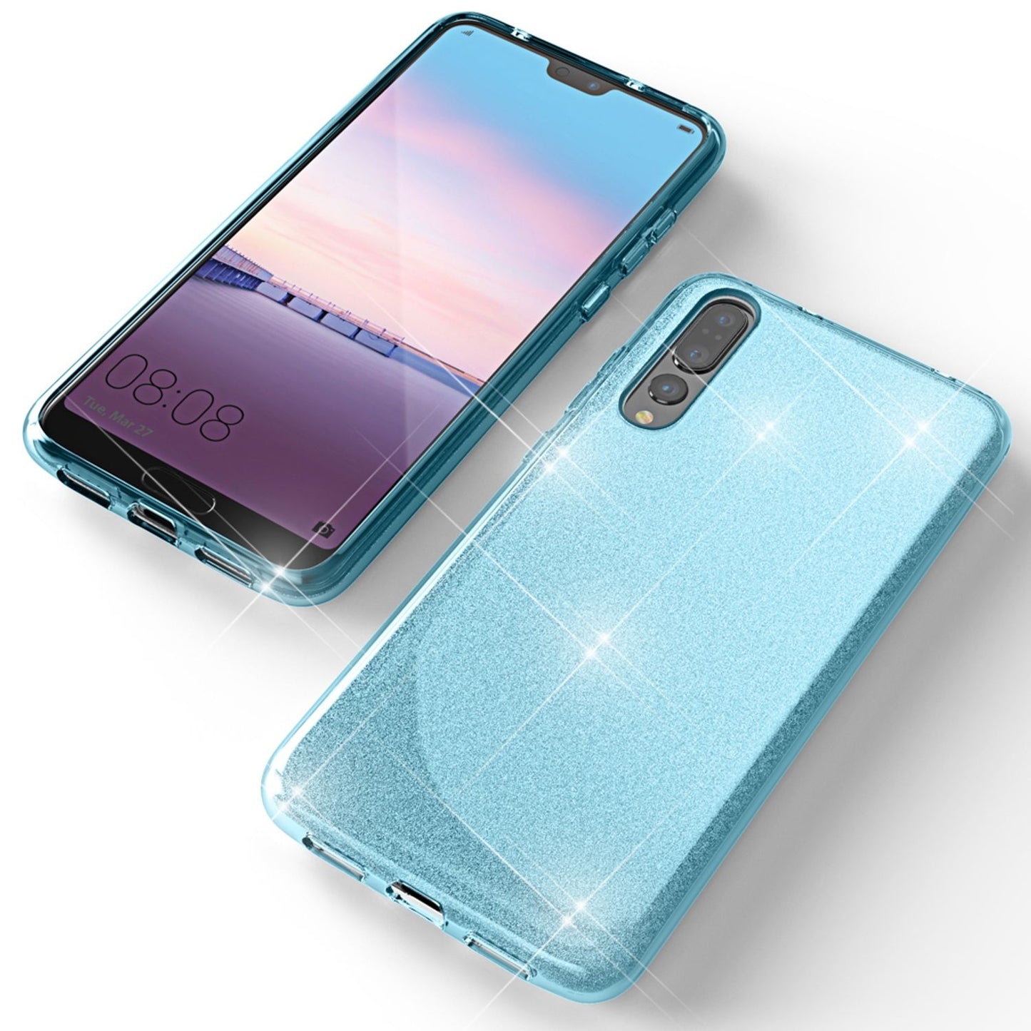 NALIA Glitzerhülle für Huawei P20 Pro – Funkelnder Glitzer-Look & Grip – SHINEPOP (Silikon Case) – Marke aus Berlin