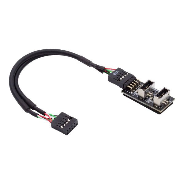 SYSTEM-S Front Panel Adapter 18 cm 2x USB 3.1 Typ E Buchse zu 2.0 9 Pin & 10 Pin Kabel