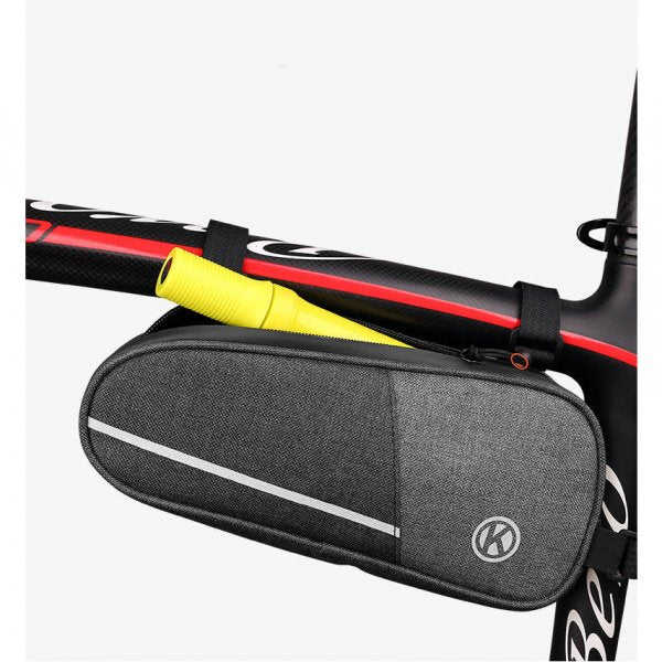 SYSTEM-S Fahrrad Tasche wasserfest Dreiecktasche Rahmentasche Triangeltasche Grau