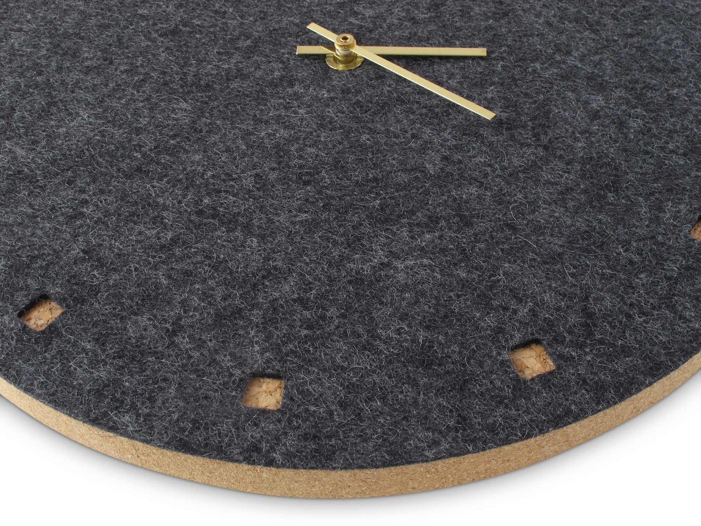 Felt and cork wall clock, 30 cm | anthracite - gold | Design: Esbjerg
