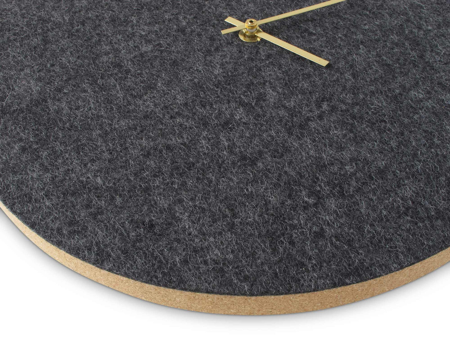 Wanduhr aus Filz und Kork 30 cm | anthrazit - gold | Design: Aalborg