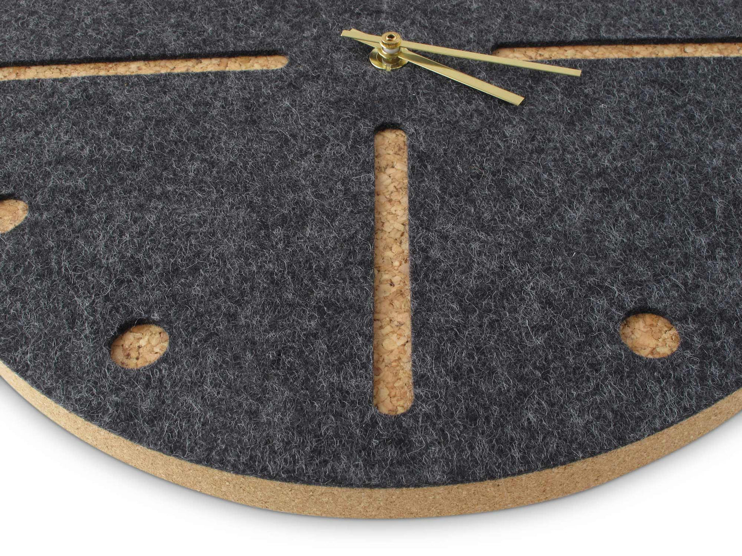 Felt and cork wall clock, 30 cm | anthracite - gold | Design: Odense
